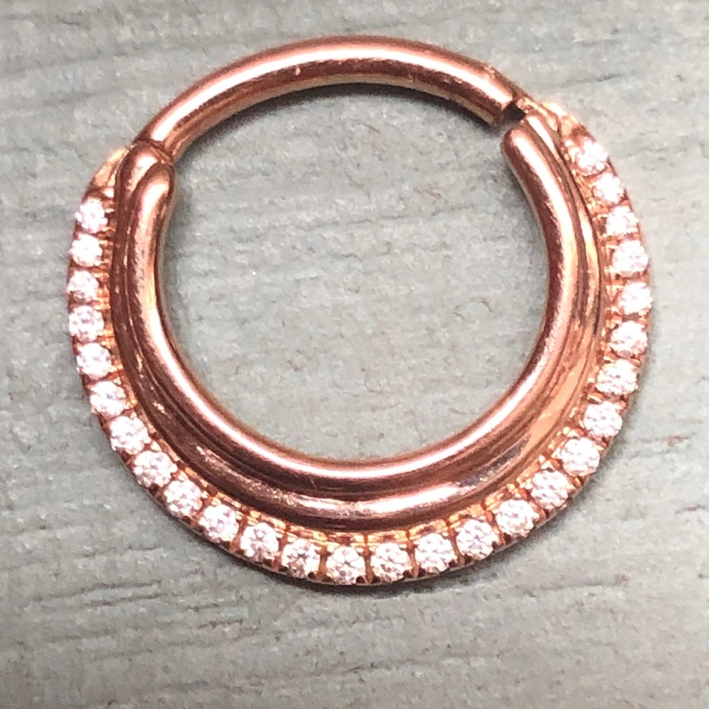 16 g 9.5 rose gold cz Maria Tash Clicker